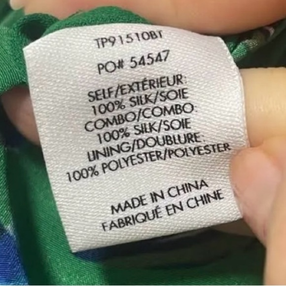 100% Silk Derek Lam 10 Crosby Floral Green Maxi Dress size Large - Picture 7 of 7